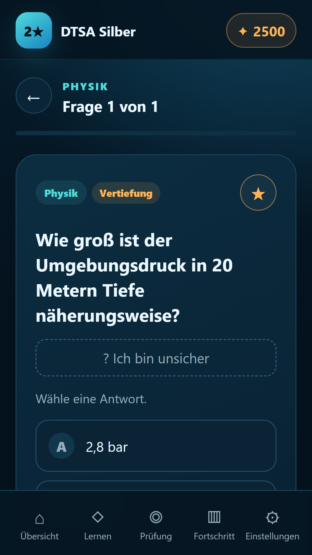 Lernfragen — DTSA/CMAS 2** Silver