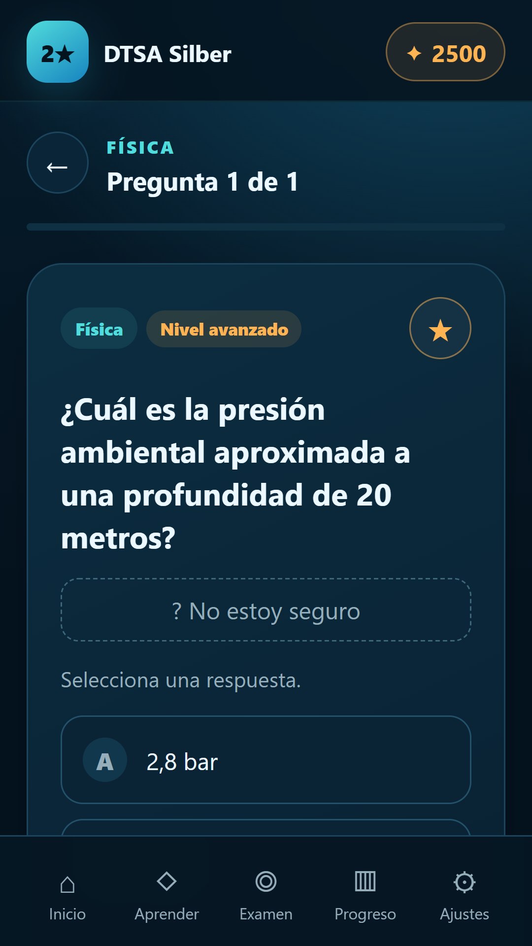 Preguntas — DTSA/CMAS 2** Plata