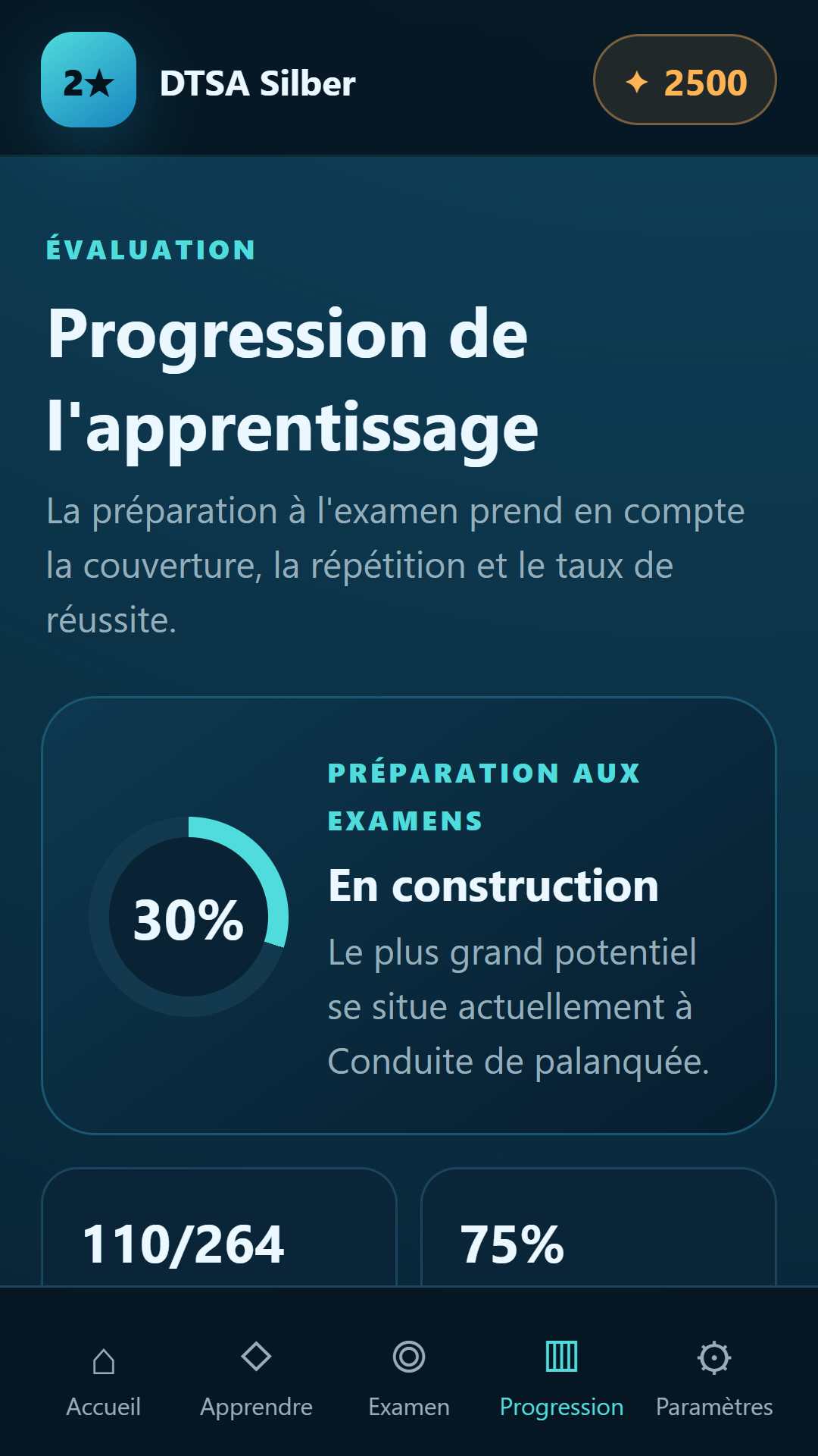 Progression — DTSA/CMAS 2** Argent